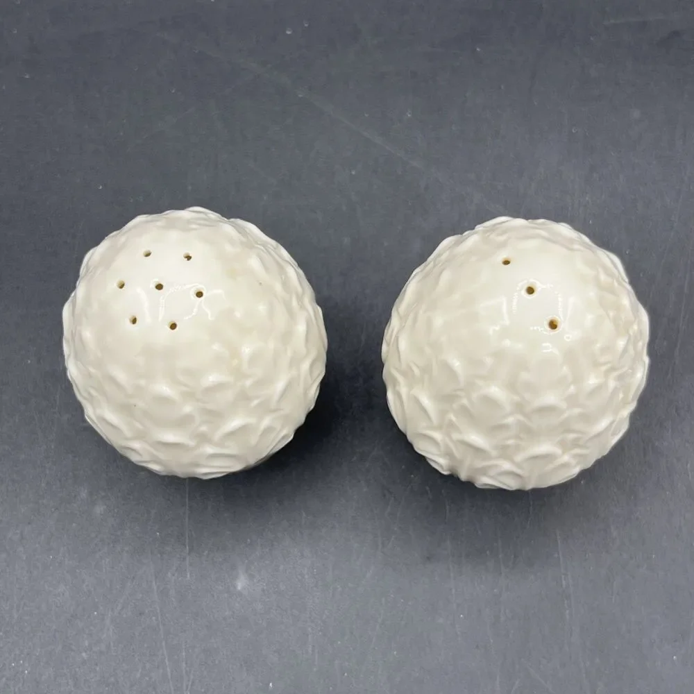 Lenox Woodleaf Salt & Pepper Shakers Vintage 1978 Gold Trim 3